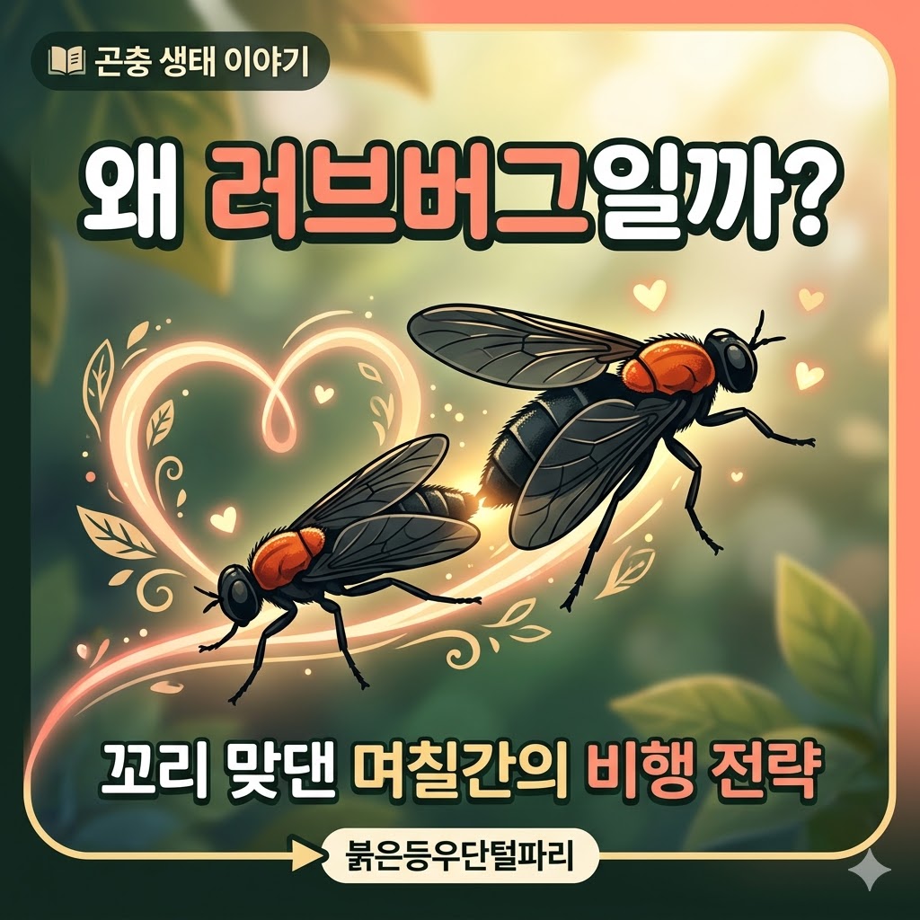 러브버그 붉은등우단털파리